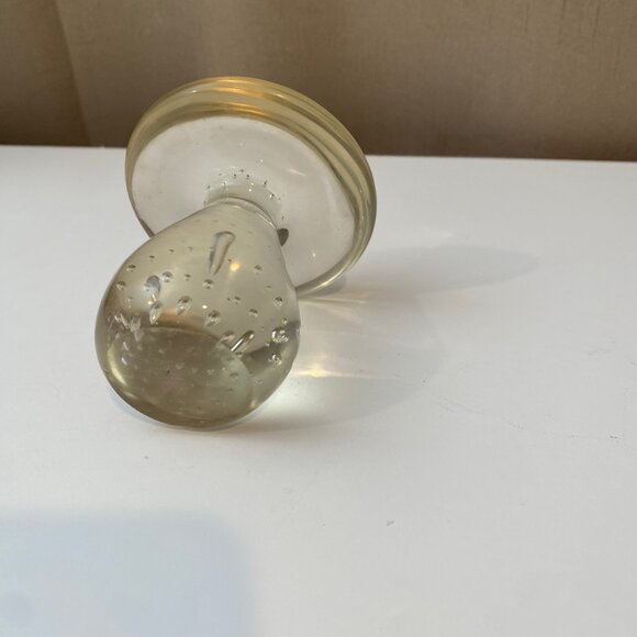 Vintage Glass Mushroom Paperweight‎ 3.5” Handcrafted Controlled Bubbles - Picture 5 of 7